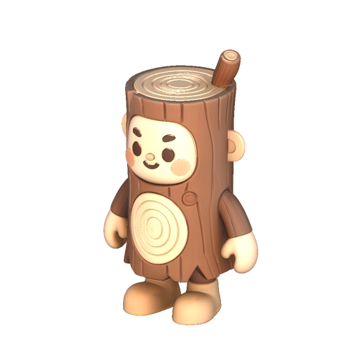可爱的小木头人